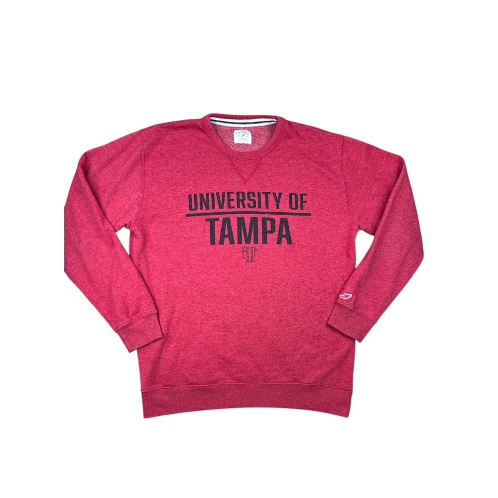 League University of Tampa Sweatshirt Large Red UT Spartans Soft Fleece‎ Unisex
